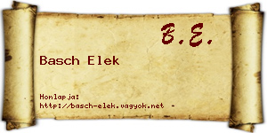 Basch Elek névjegykártya