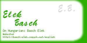elek basch business card